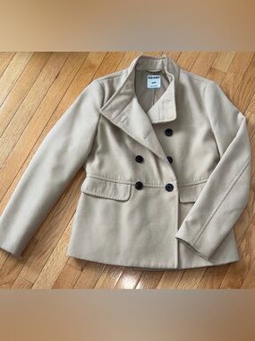 Old Navy Tan Double-Breasted Peacoat | Women’s Medium | Classic Wool Blend